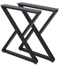TIEOU METAL DESK LEGS HEAVY DUTY INDUSTRIAL Z SHAPE DIY TABLE LEG - BLACK - Like New