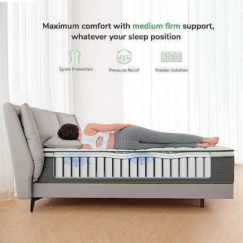 NOVILLA KING MATTRESS 12 INCH GEL MEMORY FOAM HYBRID N-M02020-12-K-N2 - WHITE - Like New