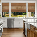 Calyx INTERIORS Cordless Bamboo Roman Shade Blind - Ceylon Light Russet - Brand New