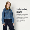 Amazon Essentials Women's Oversized-Fit Cropped Denim Heavyweight - Size XS - Brand New