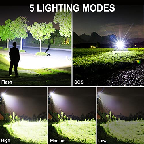 OMALIGHT Rechargeable LED Tactical Flashlight with Zoomable, 10 Modes - Black - Like New