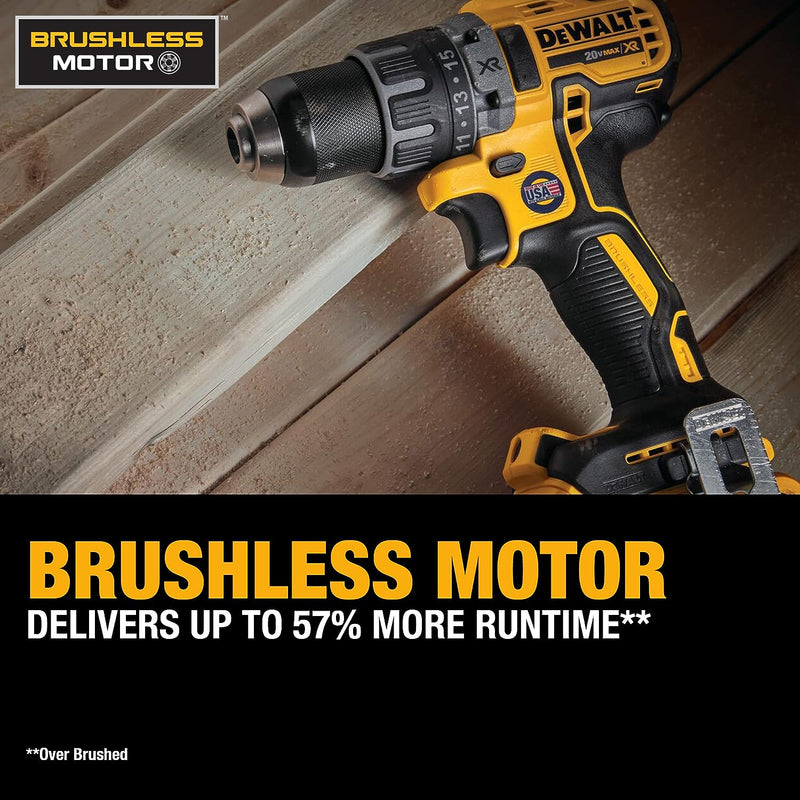 DeWalt 20V MAX XR Cordless Brushless 1/2 in Drill/Driver DCD791P1 - Black/Yellow - Like New