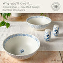 LIFETIME BRANDS INC FITZ AND FLOYD SICILY BLUE SERVE BOWLS SALT P SET - WHITE - Like New