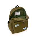 LOCKER CLUB KIDS' 16L NYLON BACKPACK WITH HEADPHONE PENCIL POUCH - OLIVE GREEN - Brand New