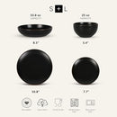 STONE LAIN BRASA STONEWARE 16 PIECE MODERN DINNERWARE SET - BLACK - Like New