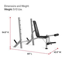 Weider Platinum Olympic Weight Bench and Rack WEBE80020 - BLACK - Like New