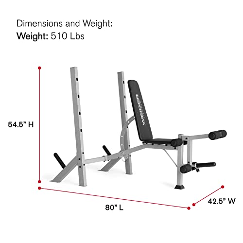 Weider Platinum Olympic Weight Bench and Rack WEBE80020 - BLACK - Like New