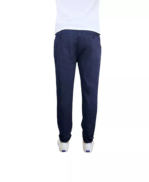 GALAXY BY HARVIC MEN'S BASIC STRETCH TWILL JOGGERS - SIZE: MEN XL - NAVY - Brand New
