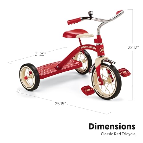 RADIO FLYER CLASSIC 10 INCH TODDLER TRICYCLE RUBBER TIRES STEEL FRAME - RED - Like New