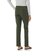 AMAZON ESSENTIALS WOMEN'S BI-STRETCH STRAIGHT LEG PANT DARK GREEN SIZE 0 - Brand New