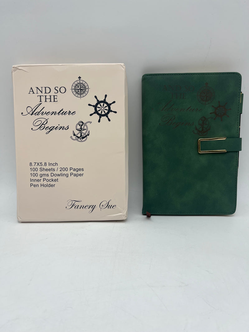 FANERY SUE REFILLABLE ADVENTURE TRAVEL JOURNAL LEATHER HARDCOVER - GREEN - Like New