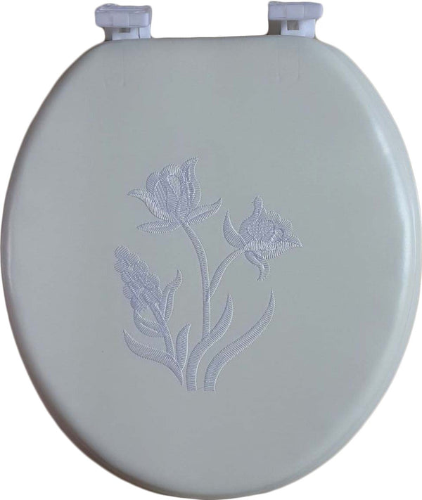 DREAM BATH SOFT CUSHIONED ROUND TOILET SEAT HARDWARE 801 - WHITE - Like New