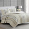 MARTHA STEWART Full/Queen Quilt Set - 3 Piece Soft WASHED - Lefferts Stripe - Brand New