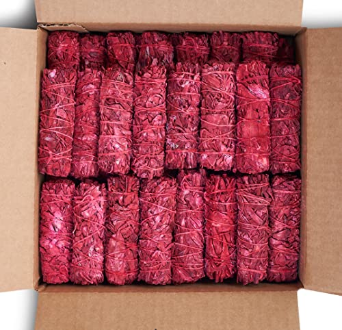 JL LOCAL DRAGON'S BLOOD SAGE SMUDGE STICKS WELLNESS FOR CLEANSING, 25 COUNT RED - Brand New