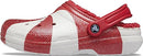 CROCS CLASSIC HOLIDAY CLOG MEN'S 7 WOMEN'S 9 CANDY CANE RED/WHITE - Brand New