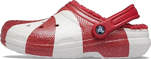 CROCS CLASSIC HOLIDAY CLOG MEN'S 7 WOMEN'S 9 CANDY CANE RED/WHITE - Brand New