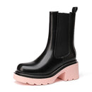 vivianly Womens Platform Chelsea Boots Lug Sole Mid Calf Boots - Scratch & Dent