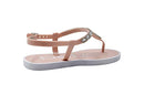Girl's PCU Sparkly Rhinestone Fashion T-Strap Thong Sandals Blush Multi 2-3 - Brand New