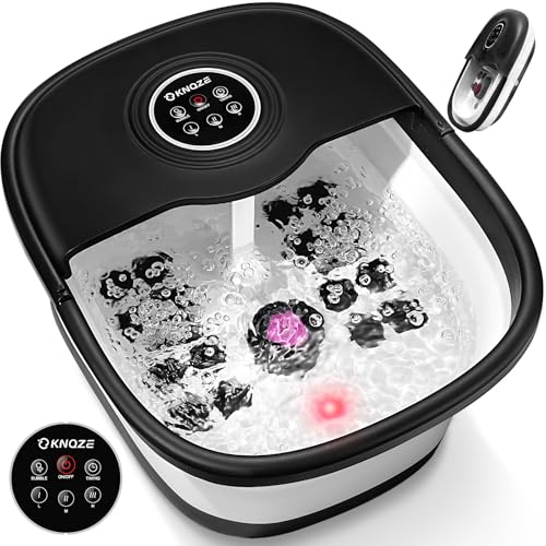 KNQZE COLLAPSIBLE FOOT SPA BATH WITH HEAT REMOTE CONTROL TIMER - BLACK/WHITE - Like New