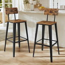 VASAGLE Bar Stools Set of 2 29.7" Tall with Back Steel Frame Brown/Black - Brand New