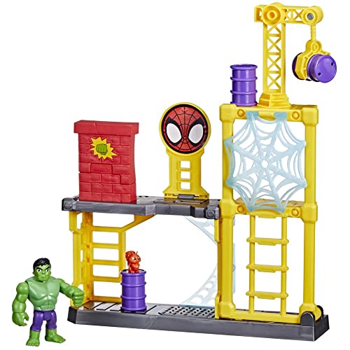 HASBRO SPIDEY AND HIS AMAZING FRIENDS HULK SMASH YARD PRESCHOOL TOY - MULTI - Like New