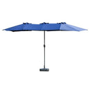 PatioFestival Outdoor 15 ft. x 9 ft. Fabric Umbrella B083S9THDJ - Blue - Brand New