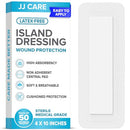 Adhesive Island Dressing [Pack of 50], 4” x 10” Sterile Bordered Gauze - Brand New