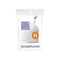 SIMPLEHUMAN CODE H CUSTOM FIT DRAWSTRING TRASH BAGS, 20 COUNT - WHITE - Brand New