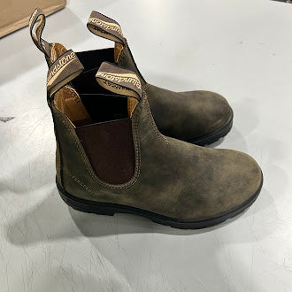 BLUNDSTONE ELASTIC SIDED BOOT LINED 585 - SIZE: MEN 3 - RUSTIC BROWN - Like New