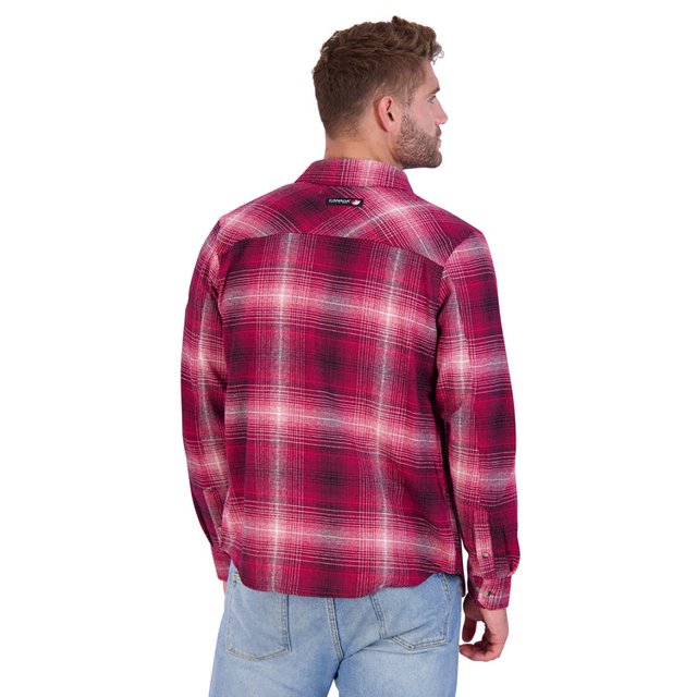 CANADA WEATHER GEAR MEN'S FLANNEL WITH CHAMBRAY LINED COLLAR, SIZE L/G, RED - Brand New