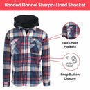 MATIX MEN'S HOODED FLANNEL FAUX SHERLING LINED SHACKET SIZE: MEN L - WHITE/NAVY - Brand New