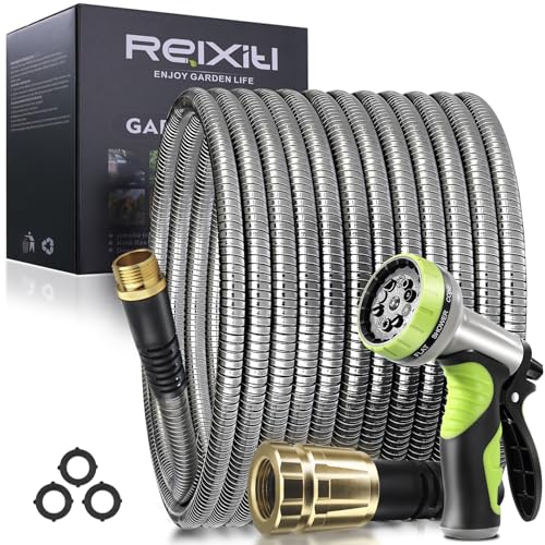 RELXITL 50FT METAL GARDEN HOSE - YELLOW - Like New