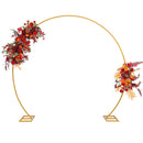 8FT Balloon Arch Stand, Round Backdrop Stand Golden Circle Wedding Arch Frame - Brand New