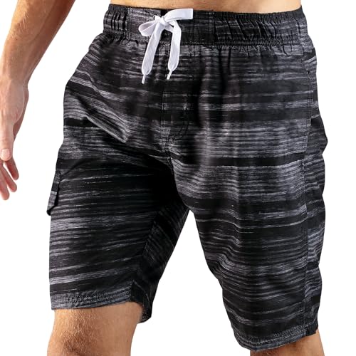 KANU SURF BELLAIRE MEN'S SWIM TRUNKS QUICK-DRY SWIM SHORTS MEN 5X - BLACK - Like New