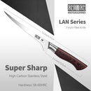 HOSHANHO FILLET KNIFE 7 INCH, HIGH CARBON STEEL BONING KNIFE - SILVER/RED/BLACK - Like New
