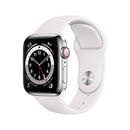 APPLE WATCH SERIES 6 GPS CELLULAR 40MM SILVER STAINLESS STEEL WHITE SPORT - Like New