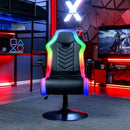 X ROCKER PC COMPUTER VIDEO GAMING OFFICE PEDESTAL CHAIR BUILT IN AUDIO - BLACK - Like New