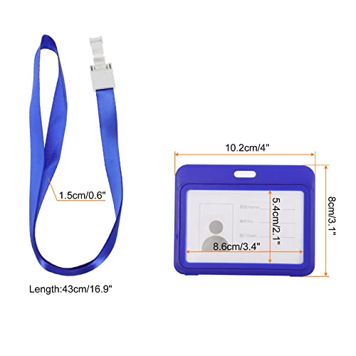 MECCANIXITY ID Badge holder 4x3.1" Name Tag ABS Double Sided Window - Blue - Like New