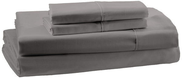 AMAZON AWARE 100% ORGANIC COTTON 300 THREAD COUNT SHEET SET FULL DARK GRAY - Like New