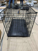 AMAZON BASICS SINGLE DOOR FOLDING METAL DOG CRATE KENNEL 36 X 23 X 25 - BLACK - Like New