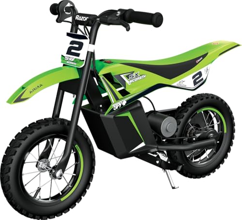 RAZOR SX125 12V(100W) MCGRATH DIRT ELECTRIC BIKE 12.5" WHEELS 15118235 GREEN - Like New