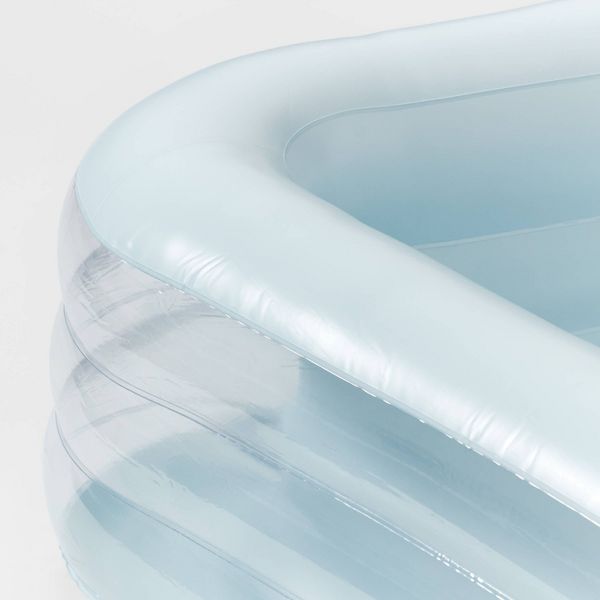 SUN SQUAD 6' X 22" DELUXE RECTANGULAR FAMILY POOL BLUE - INFLATABLE PVC KIT - Like New