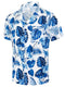 Ainiko Men's Short Sleeve Hawaiian Shirt - BLUE FLOWER - Size S - Like New