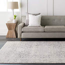 WorldWeavers Area Rug, 7'10" Round, Charcoal, Light Gray, Beige - Like New