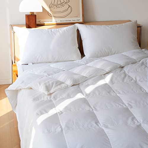 AIRLUCK LUXURY FEATHER DOWN COMFORTER, QUEEN FULL SIZE, AIRGD20-010 - White - Like New
