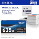 BROTHER GENUINE TN635XLBK HIGH YIELD BLACK TONER CARTRIDGE 1 PACK - Brand New