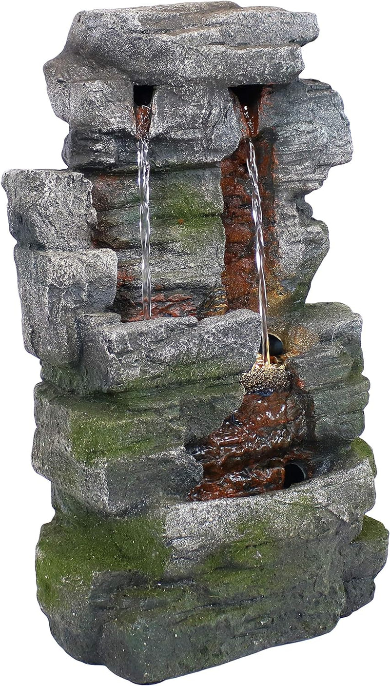 Sunnydaze Towering Cave 14-Inch Indoor Tabletop Water Fountain DW-208 - Gray - Like New