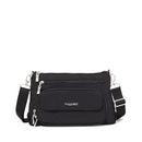 BAGGALLINI ORIGINAL EVERYDAY 11X7.5 CROSSBODY BAGS RFID - BLACK WITH SAND LINING - Brand New