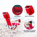 CARIBBEAN JOE 300lb Capacity Folding Beach Sand Chair Red - Brand New