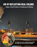SUPERDANNY Cordless Table Lamps, 3 Height, 3 Light Colors Dimmable 2 Pack - Like New